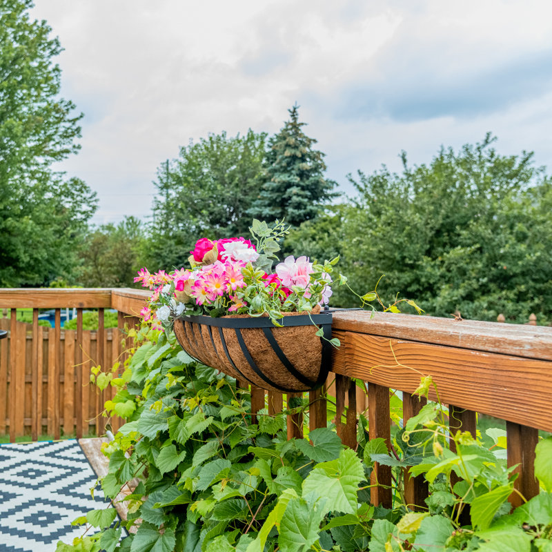 Winston Porter Kartz Metal Railing Planter Reviews Wayfair